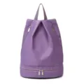 Purple waterproof gym backpack with dry wet separation compartment for travel and sports fitness. - Light Purple