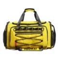Yellow sports fitness duffel bag for men, large capacity outdoor travel gym bag with straps. - Yellow