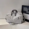 Large capacity grey sports travel duffel bag with wet dry separation for fitness and swimming. - 40*21*22 / Gray