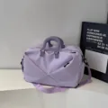 Large capacity travel duffel bag for women and men, stylish gym and sports bag in light purple. - 40*21*22 / Purple