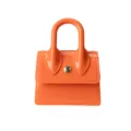 Oranger Mini Jelly Handtasche, glänzende Henkeltasche mit Überschlag und Magnetverschluss. - Orange