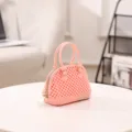 Rosa Perlen Gelee Handtasche, stilvolle Muschel Tasche mit feiner Textur und Gold, chic. - S / Rosa