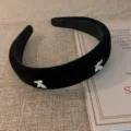 Zwarte fluwelen haarband met sprankelende strass vlinderversieringen, elegant haaraccessoire. - 5# Zwart Strass Strik