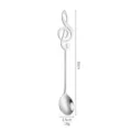 Stainless steel musical note coffee spoon, 16cm creative dessert and stirring tool. - 410 Stainless Steel Music Note Spoon, Silver