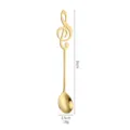 Gold stainless steel coffee spoon with music note handle, 16cm elegant dessert mixing tool. - 410 Stainless Steel Music Note Spoon, Gold
