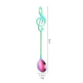 Rainbow stainless steel musical note coffee spoon, 16cm creative dessert mixing spoon. - 410 Stainless Steel Music Note Spoon, Rainbow