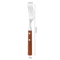 Roestvrijstalen dinergabel met massief houten handvat, 19.5cm lang, ideaal voor westers diner. - Tafelvork / Rosewood Handle