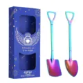 Shovel spoon set stainless steel rainbow dessert ice cream spoons with gift box - Pointed and Square Shovel Pair / Pieces with Gift Box / Blue Box Multicolor