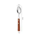 Roestvrijstalen lepel met houten handvat, 16 cm lang en 3 cm breed voor dagelijks gebruik. - Theelepel / Rosewood Handle