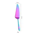 Regenboog taartschep van roestvrij staal, lang handvat titanium plated dessertmes, 27cm - Meerkleurige Taartschep