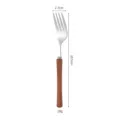 Japanese style wooden handle stainless steel dinner fork, elegant tableware for dining table. - Rosewood Forks