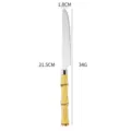 Edelstahl Steakmesser mit Bambusgriff, 21.5cm Länge, elegantes Besteck für den Tisch. - Messer in Naturfarbe