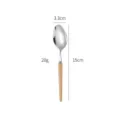 Edelstahl Löffel mit Holzgriff, 15cm Länge, robustes 304 Material für den täglichen Gebrauch. - Kleine spitze Löffel mit spitzem Ende