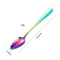Roestvrijstalen getande fruitlepel regenboogkleurige modderscheplepel 16.5cm lang voor dessert. - Regenboog fruitschraperlepel