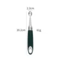 Stainless steel melon baller fruit carving knife set with green handle for DIY fruit platters. - Oval Egg Shape Style