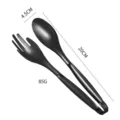 Black stainless steel hand-shaped food tong, 20cm creative kitchen BBQ salad utility tool. - Black