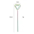 Stainless steel heart shape cocktail pick rainbow fruit fork decorative bar tool 13cm - Iridescent Heart Style
