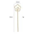 304 stainless steel fruit pick cocktail decorative stick flower shape gold bar tool 13cm long - Gold - Star