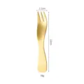 Stainless steel gold dessert spork cake fruit fork multipurpose tableware cutlery 12cm length - Gold