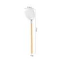 Mini stainless steel spatula with beech wood handle, 27cm length, perfect for kitchen cooking. - Square Head Spatula with Beech Wood Handle