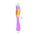 Rainbow stainless steel dessert spork cake fruit fork compact tableware lightweight 12cm - AB Color