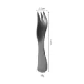 Cuchara tenedor de postre de acero inoxidable, acabado mate negro, 12cm utensilio. - Negro