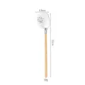 Espátula de acero inoxidable con mango de madera y un bonito diseño de corte floral. - Espátula ranurada con mango de madera de haya