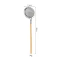 Espumadera de ramen de acero inoxidable con mango de madera, cuchara mini de 28cm. - Colador de malla con mango de madera de haya