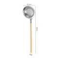 Espumadera de ramen de acero inoxidable con mango de madera cocina 8.2cm 29cm - Espumadera de acero con mango de haya