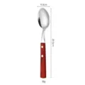 Roestvrijstalen dinerlepel met houten handvat, lengte 19,5 cm, elegante en duurzame servies. - Tafellepel / Rozenhouten handvat