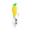 Schattige Mango Vorm Siliconen Baby Lepel 304 RVS Kinder Voeding Gele Variant - Mangolepels