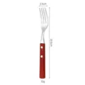 Roestvrijstalen dinervork met massief houten handvat, Japanse stijl tafelvork, 19.5cm. - Tafelvork / Rozenhouten handvat