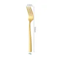 Goldener Edelstahl Gehämmert Essgabel mit Quadratischem Griff Küchengeschirr Utensil - Tafelgabel / Gold