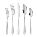 Edelstahl 5-teiliges Besteckset, elegantes Essmesser Gabel Löffel Küchenbesteck - Silbernes 5-teiliges Set