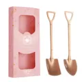 Set de cuillères pelles en acier inoxydable rose doré avec coffret cadeau, cuillère. - Paire de Pelles Pointue et Carrée / Pièces avec Boîte Cadeau / Boîte Rose Or Rose
