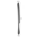 Cuchillo de pan negro largo de acero inoxidable con dimensiones y peso especificados. - Cuchillos de pan negros