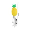 Leuke ananas siliconen en roestvrijstalen babyvoedingslepel, veilig praktisch 11.5cm. - Ananaslepels