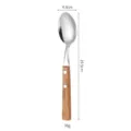 Roestvrijstalen lepel met houten handvat, Japanse glanzende afwerking, 19,5 cm lang en 38g. - Tafellepel / Beukenhouten Handvat