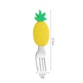 RVS kindervork met schattig siliconen ananas handvat, veilig peuter bestek. - Ananasvorken