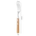 RVS dinervork met houten handvat, 19.5 cm lengte, duurzaam keukengerei voor dagelijks gebruik. - Tafelvork / Beukenhouten Handvat
