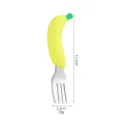 Leuke bananen vormige baby vork met flexibele siliconen handvat en roestvrij staal 11.5 cm - Bananenvorken