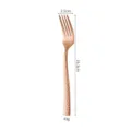 Roségold Edelstahl gehämmert Kuchengabel Essgabel mit viereckigem Griff 19,3 cm - Tafelgabel / Roségold