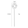 Stainless steel cocktail pick fruit skewer decorative bar tool 13.5cm long metal fork - Natural Color - Donut Style