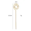 Stainless steel cocktail pick spiral fruit fork decorative stick metal 13.5cm gold - Gold Color - Donut Style