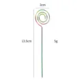 Stainless steel cocktail pick spiral fruit fork barware tool 13.5cm length 5g weight lightweight - Iridescent - Donut Style