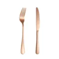 Roze goud roestvrij staal bestek set, elegante moderne vork en mes voor tafel gebruik. - Mes en vork 2-delige set / Roségoud