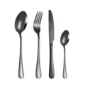 Black Stainless Steel Cutlery Set 4-Piece Flatware Knife Fork Spoon Variant Finish - Four-Piece Set / Black