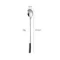 Stainless steel long handle spoon, black end design, perfect for coffee, tea and dessert. - Short Handle Black and Silver