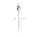 Long handle 304 stainless steel spoon, ice tea spoon and honey mixing spoon with white handle. - Short Handle White and Silver