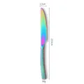 Rainbow stainless steel steak knife with unique hammered handle design for modern dining table. - Steak Knife / AB Color